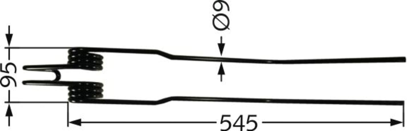 Schwaderzinken 545 x 95 x 9 mm für Schwader Deutz-Fahr KS 1.50, 1.70, 2.29, 2,33, 2.37, 2.42