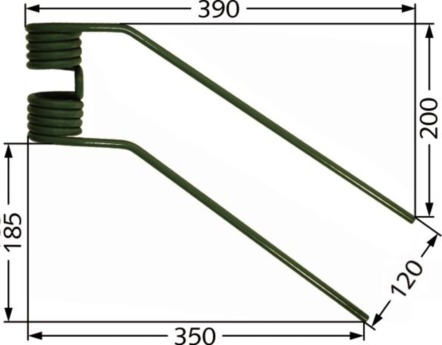 Kreiselheuerzinken links/rechts 390 x 123 x 9 mm für Heuer Fella TH 2, 20, 40, 60, 270