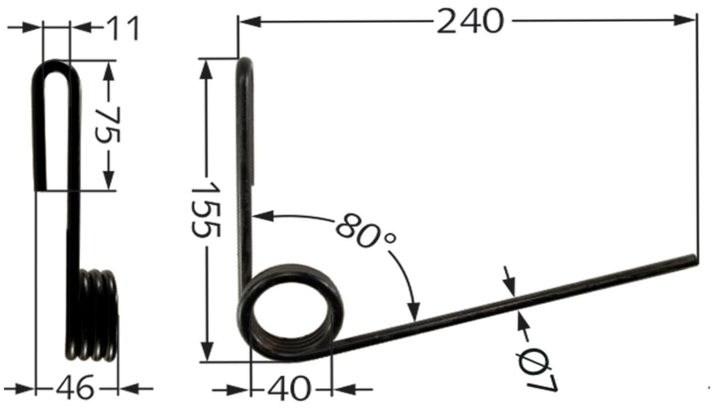 Striegelzinken 240 x 7 mm Front, für Striegel Hassia, Isaria, Lemken
