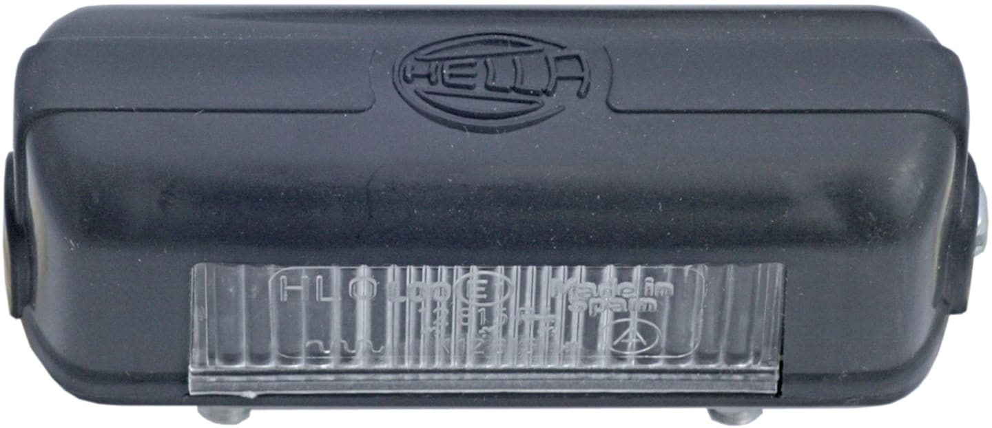 Hella® Kennzeichenleuchte hinten links/rechts, C5W, schwarz, oval, 80 x 28 x 31 mm, Sockel SV 8,5-8, 2KA 001 389-101