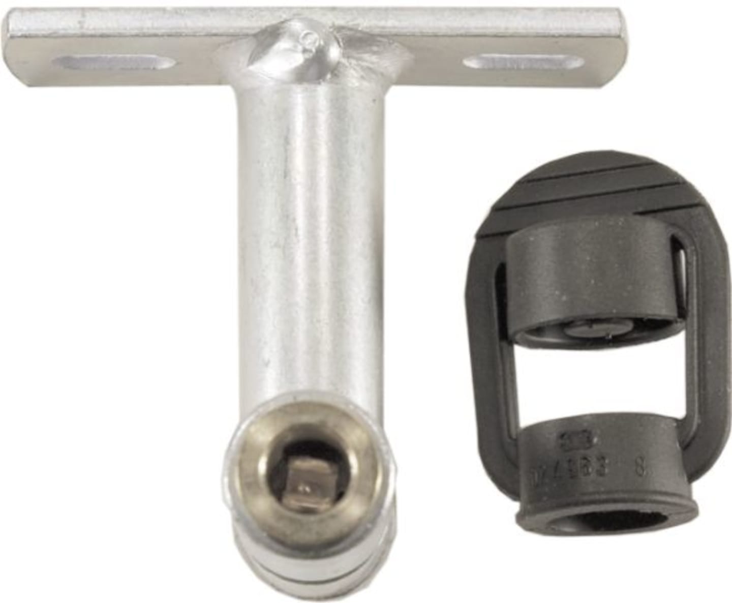 Hella® Aufsteckrohr gewinkelt geschweißt; geschraubt für Rundumleuchten, Ø 24 mm, Länge 100 mm, 8HG 006 294-021