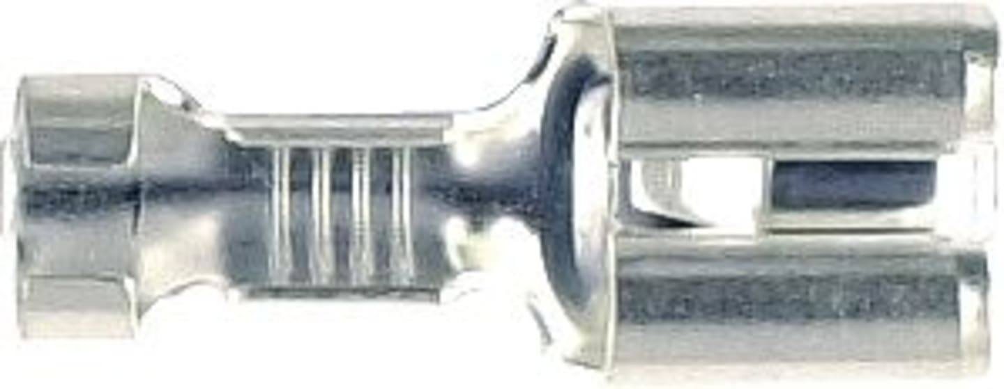 Herth + Buss Flachsteckhülse 6,3 x 0,8 mm, Kabel 1 – 2,5 mm², Messing versilbert, mit Rastnase, 100 St., 50 251 318