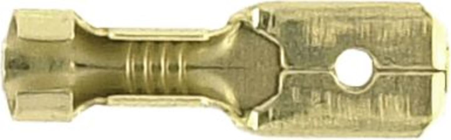 Herth + Buss Flachstecker 6,3 x 0,8 mm, Kabel 1 – 2,5 mm², Messing blank, mit Rastpunkten, , 50 251 521