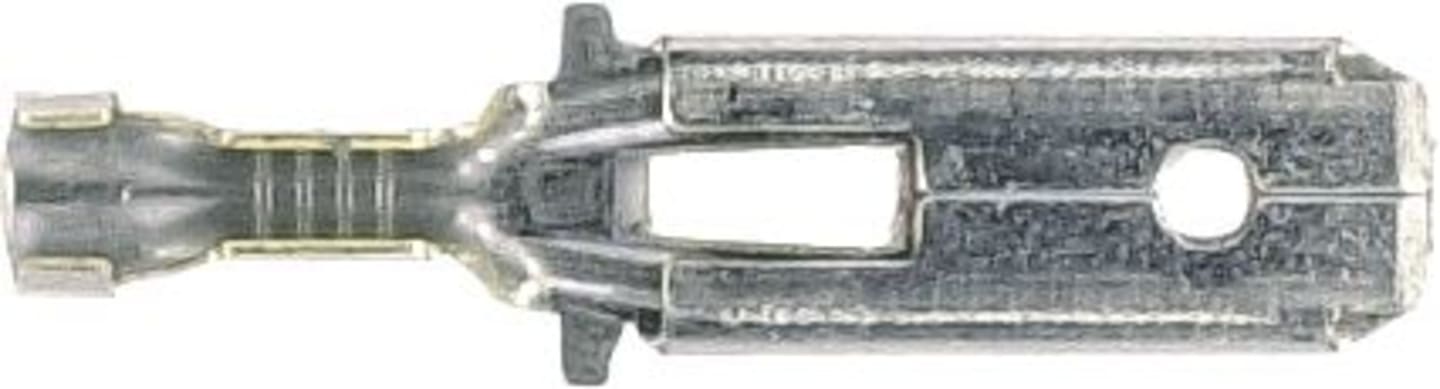Herth + Buss Flachstecker 6,3 x 0,8 mm, Kabel 0,5 – 1 mm², Messing feuerverzinnt, mit Rastnase und Rastpunkten, 100 St., 50 251 523