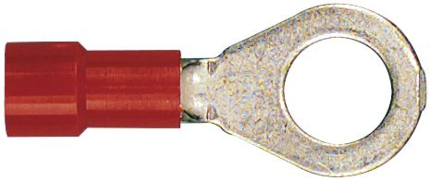 Herth + Buss Ringkabelschuh rot 0,5 – 1 mm², Ø 6,5 mm, verzinnt; teilisoliert, 50 252 114
