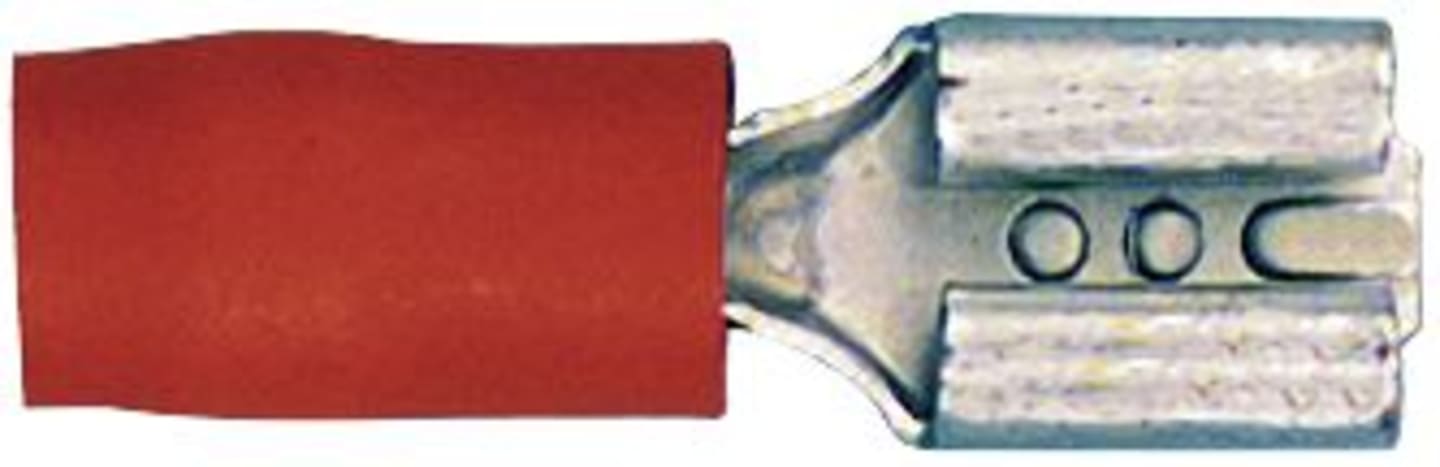 Herth + Buss Flachsteckhülse 4,8 x 0,8 mm, Kabel 0,5 – 1 mm², verzinnt; teilisoliert, rot, 50 252 506