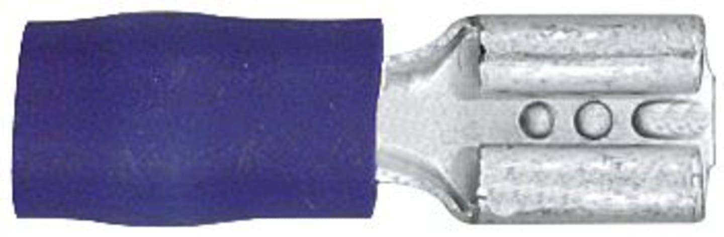 Herth + Buss Flachsteckhülse 4,8 x 0,8 mm, Kabel 1,5 – 2,5 mm², verzinnt; teilisoliert, blau, 50 252 508