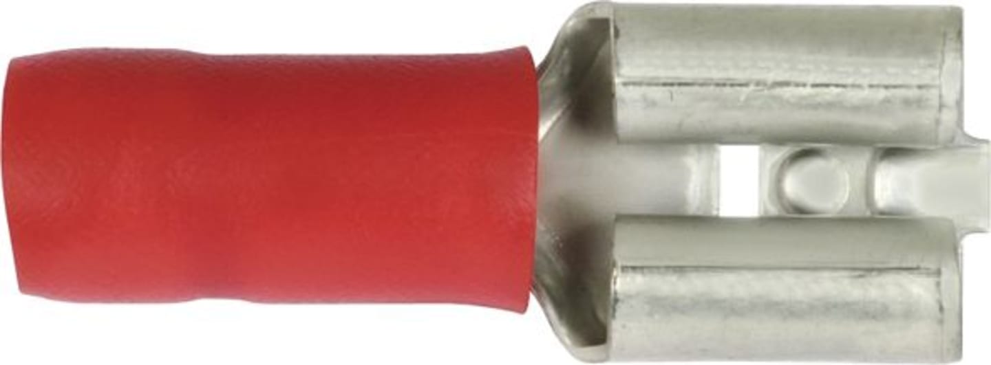 Herth + Buss Flachsteckhülse 6,3 x 0,8 mm, Kabel 0,5 – 1 mm², verzinnt; teilisoliert, rot, 50 252 510