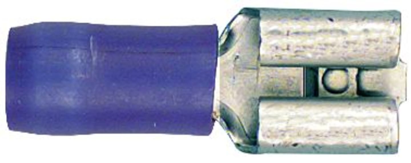 Herth + Buss Flachsteckhülse 6,3 x 0,8 mm, Kabel 1,5 – 2,5 mm², verzinnt; teilisoliert, blau, 50 252 511
