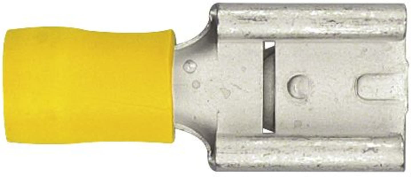 Herth + Buss Flachsteckhülse 9,5 x 1,2 mm, Kabel 4 – 6 mm², verzinnt; teilisoliert, gelb, 50 252 514