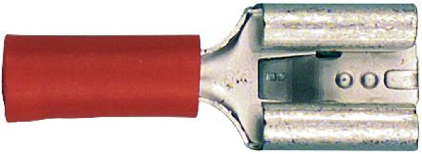Herth + Buss Flachsteckhülse 8,0 x 0,8 mm, Kabel 0,5 – 1 mm², verzinnt; teilisoliert, rot, 50 252 515