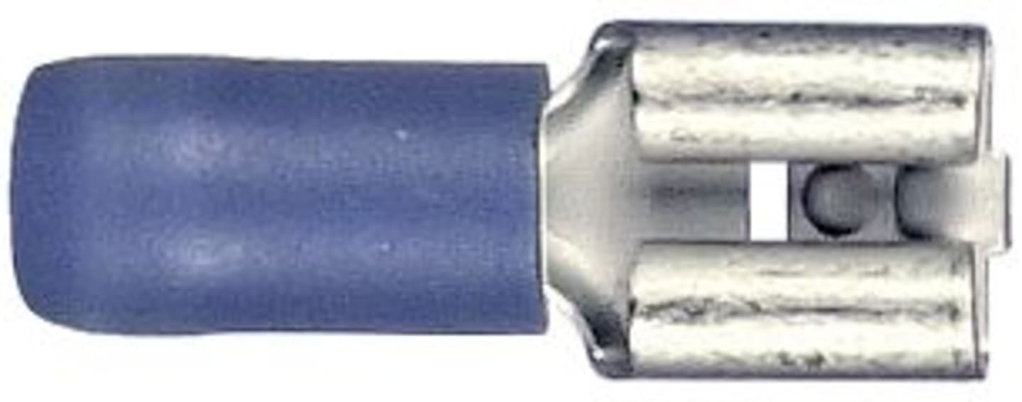Herth + Buss Flachsteckhülse 6,3 x 0,8 mm, Kabel 1,5 – 2,5 mm², verzinnt; teilisoliert, blau, 50 252 517