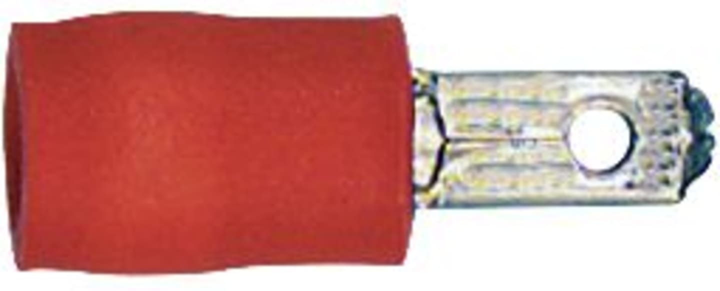 Herth + Buss Flachstecker Steckbreite 2,8 mm; Steckhöhe 0,8 mm, Kabel 0,5 – 1 mm², Messing; PVC (Polyvinylchlorid) verzinnt; teilisoliert, rot, 50 252 519