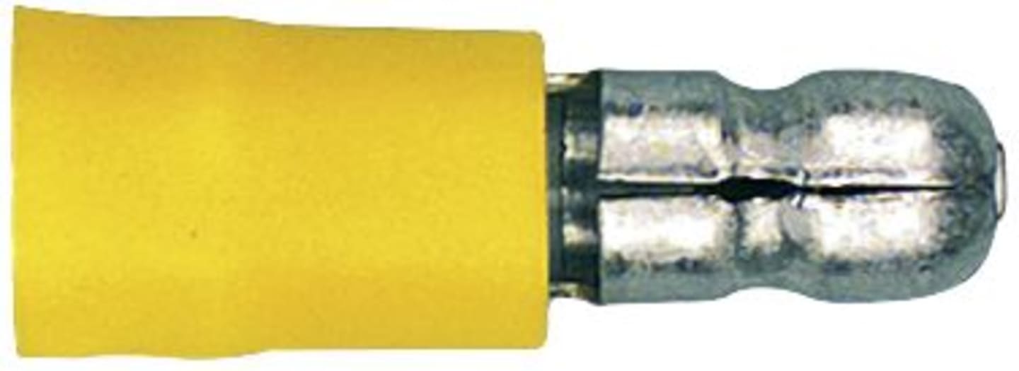 Herth + Buss Rundstecker gelb, 4 – 6 mm², Ø 5 mm, verzinnt; teilisoliert, 50 252 537