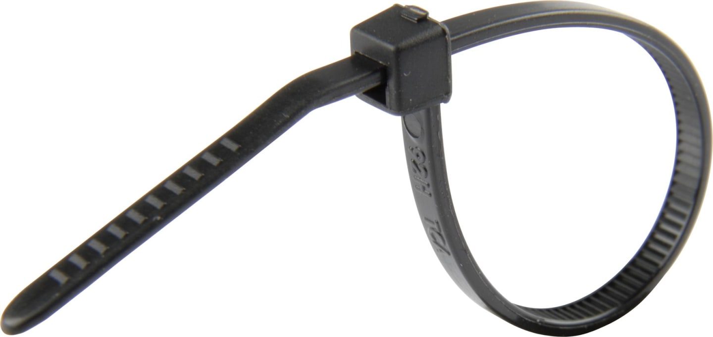 Herth + Buss Kabelbinder schwarz, 100 St., Verzahnung innen, witterungsbeständig