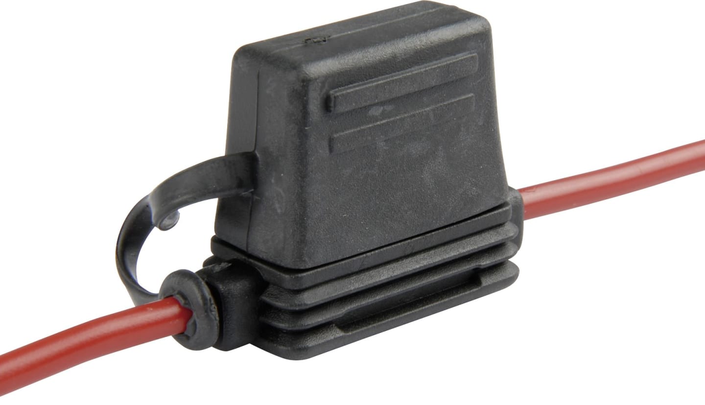 Herth + Buss Sicherungshalter, 32 V, 30 A, mit Anschlussleitung, wasserdicht, für Standard Flachstecksicherungen, 50 290 095