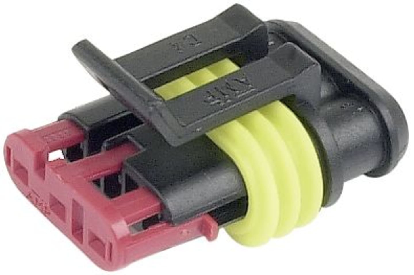 Herth + Buss Steckgehäuse "AMP Tyco Superseal", 3-polig, TE Connectivity, Flachsteckhülse, 50 290 827