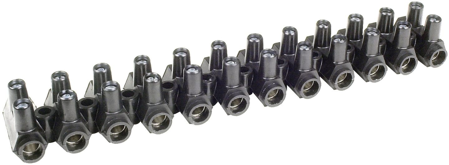Herth + Buss Lüsterklemme 12-polig, Querschnitt Kabel 16 mm², Schraubkontakt, schwarz, 50 291 023