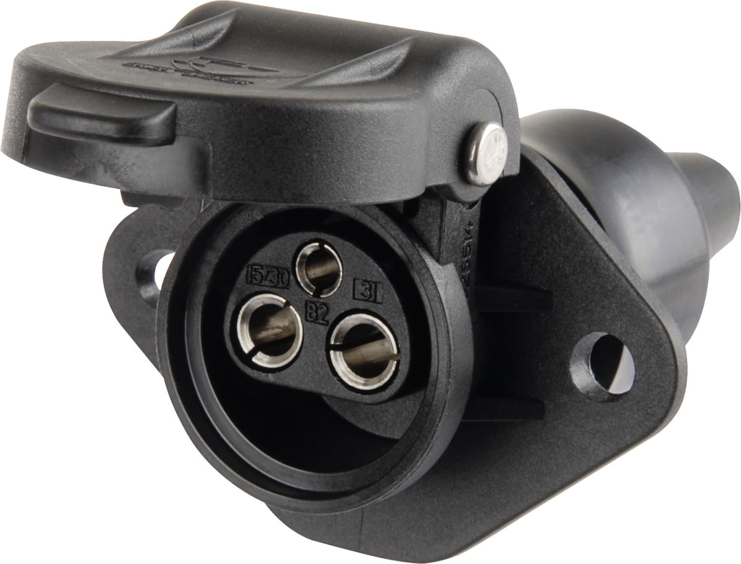 Herth + Buss Steckdose 3-polig, 6 – 24 V, Flachsteckanschluss 6,3 mm, Kunststoff, 51 305 135