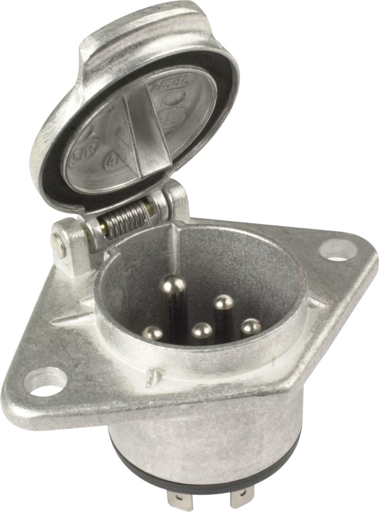Herth + Buss Steckdose 7-polig, 24 V, Flachsteckanschluss 6,3 mm, Aluminium, ISO 1185 N-Typ, 51 305 286