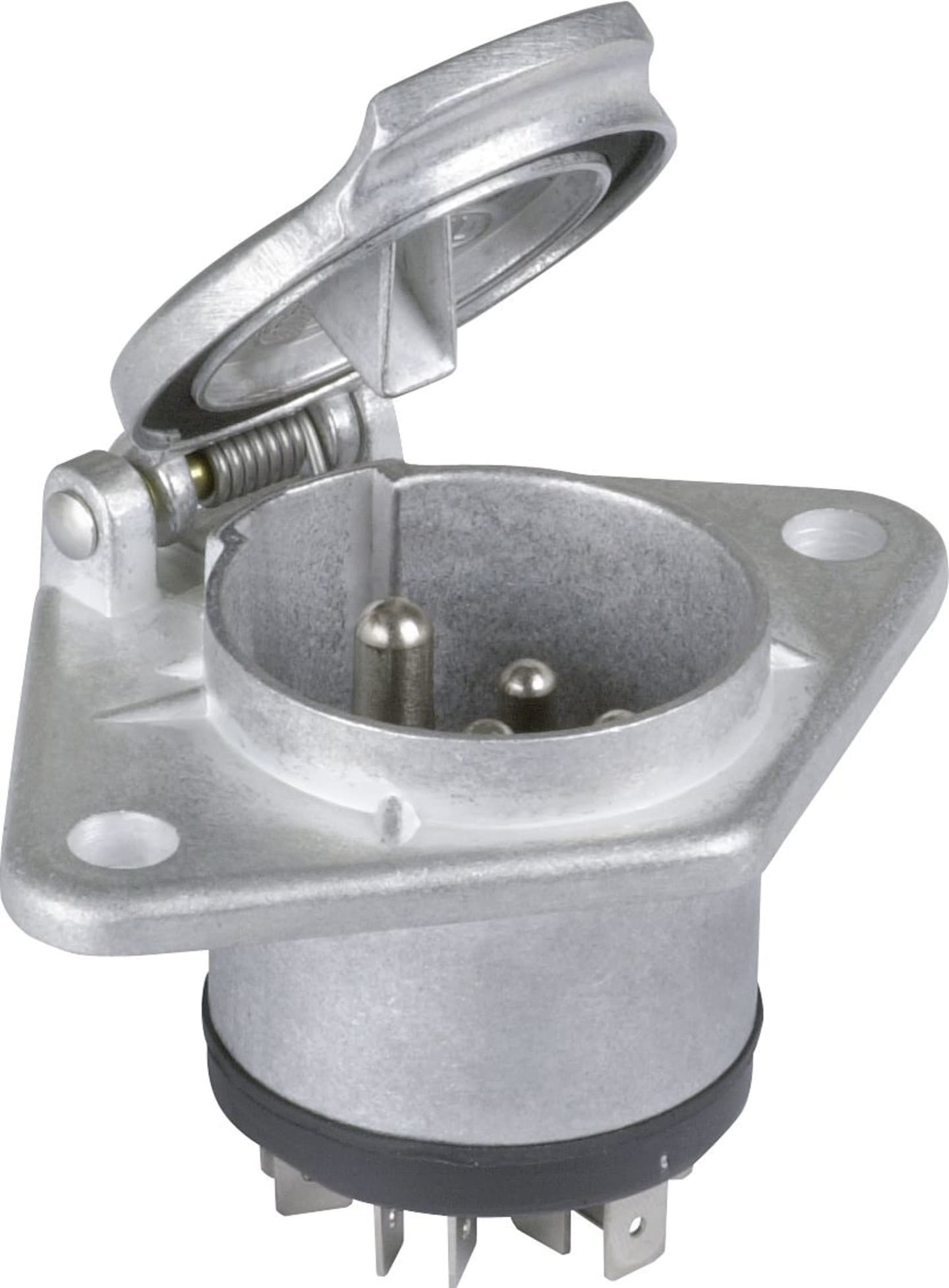 Herth + Buss Steckdose 7-polig, 24 V, Flachsteckanschluss 6,3 mm, Aluminium, ISO 1185 N-Typ, 51 305 385