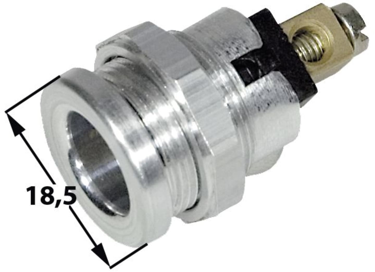 Herth + Buss Steckdose 1-polig, 12 – 24 V, Schraubanschluss, Aluminium, 51 306 510