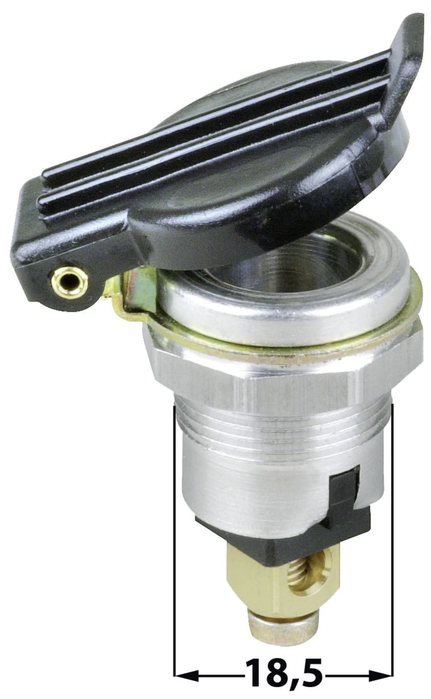 Herth + Buss Steckdose 1-polig, 12 – 24 V 12 A, Schraubanschluss, Aluminium, 51 306 518