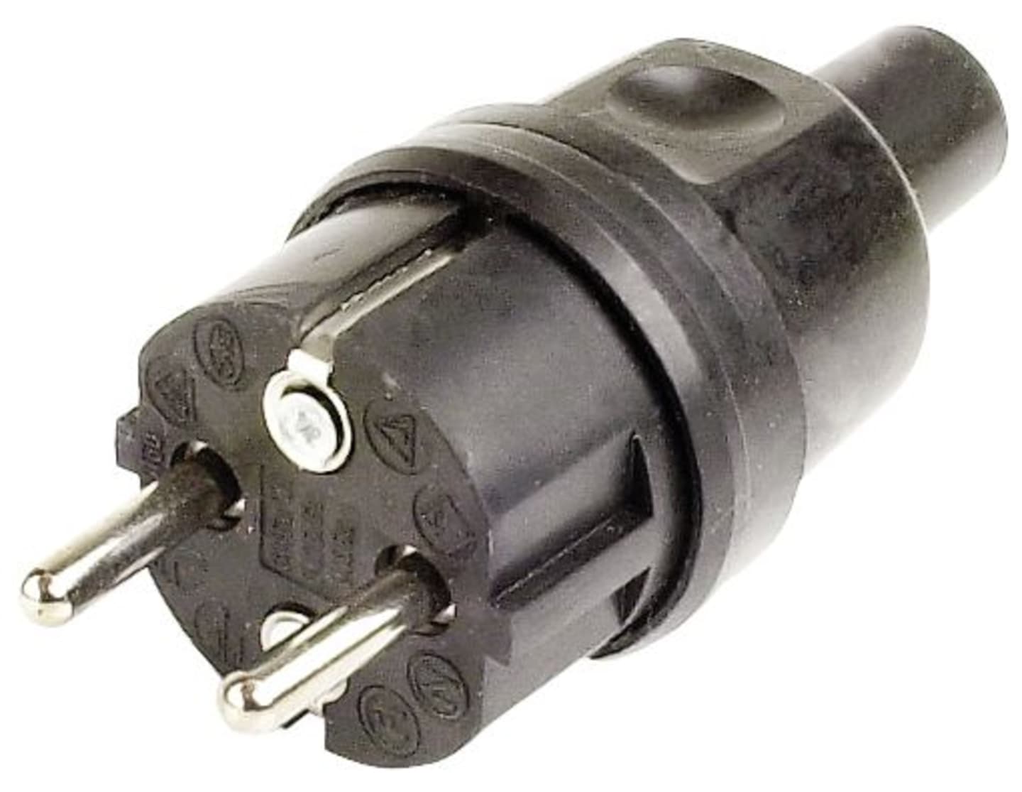 Herth + Buss Stecker 250 V, 2-polig, Schraubanschluss, mit Schutzkontakt und Knickschutz, 51 307 010
