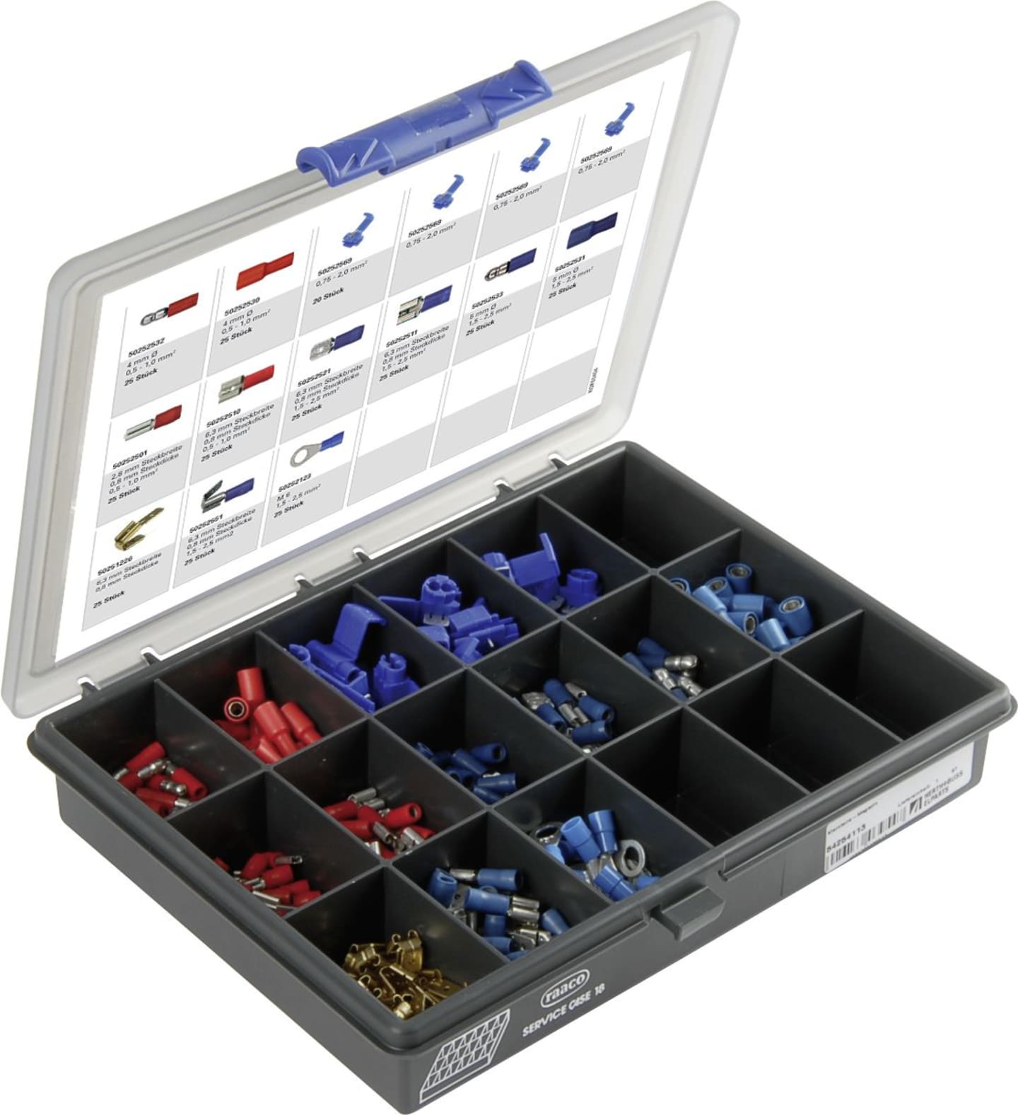 Herth + Buss Quetschverbinder-Sortiment 295 St., teilisoliert, mit Flachstecker/-hülsen, Steckverteiler, Rundstecker etc., 54 254 113