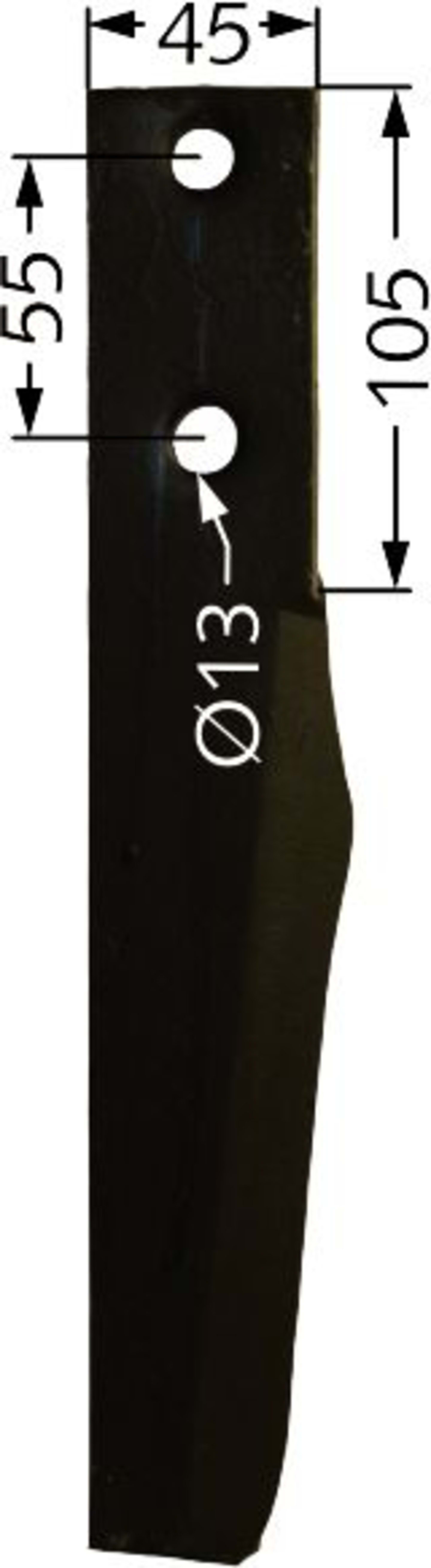Industriehof® Kreiseleggenzinken links/rechts 45 x 280 x 14 mm für Kreiselegge Breviglieri, Schmotzer, RH-07 DER