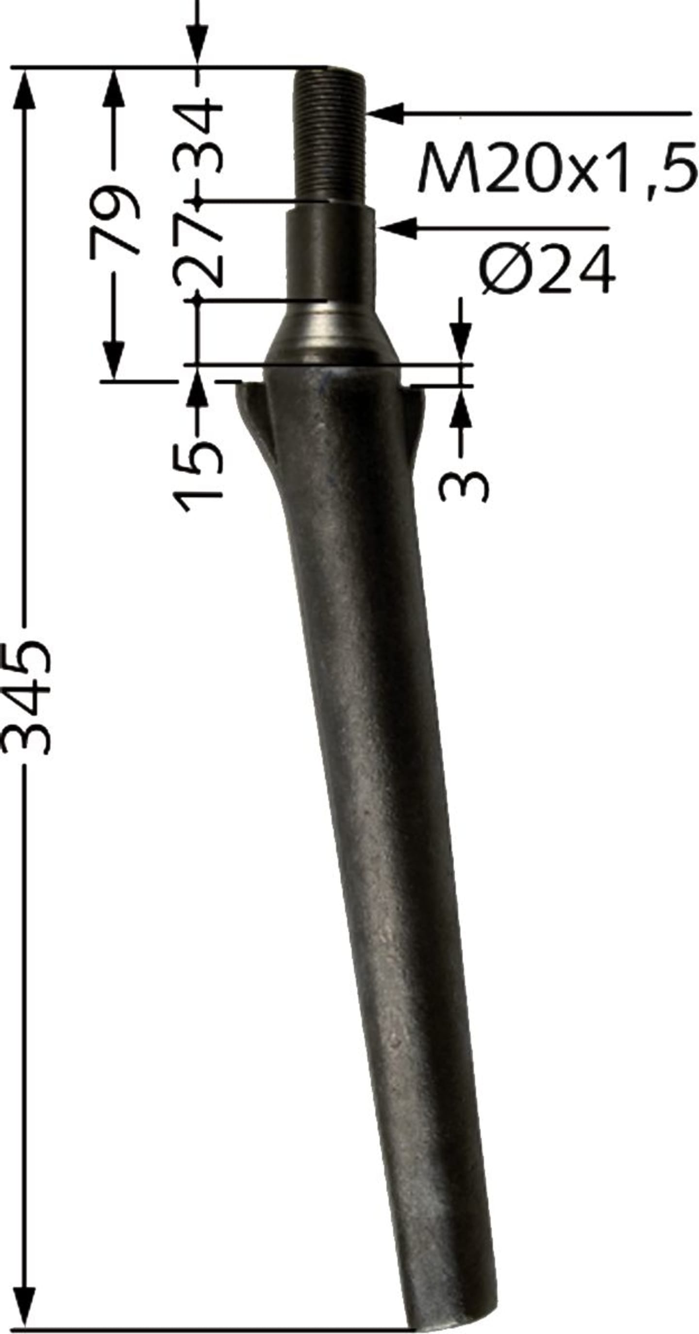 Industriehof® Kreiseleggenzinken links/rechts 345 mm für Kreiselegge Celli, Perugini, RH-11 F