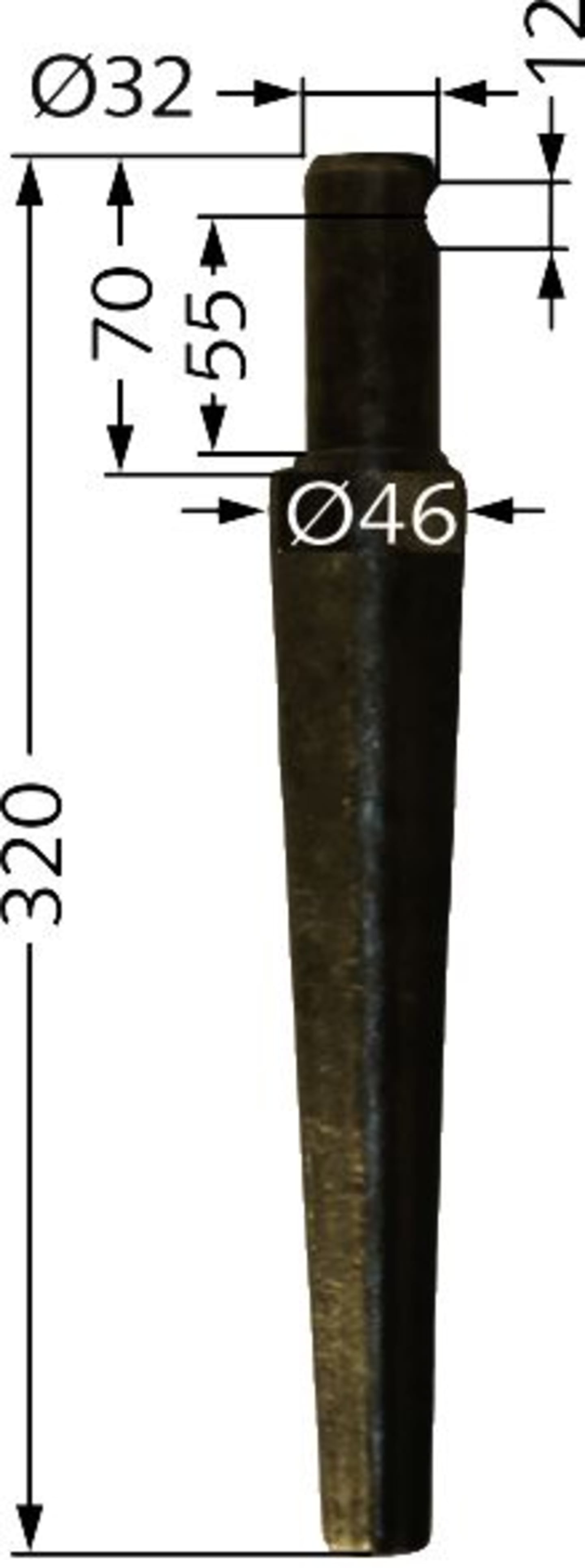 Industriehof® Kreiseleggenzinken links/rechts 320 x 46 mm; 32 mm für Kreiselegge Pegoraro, RH-26