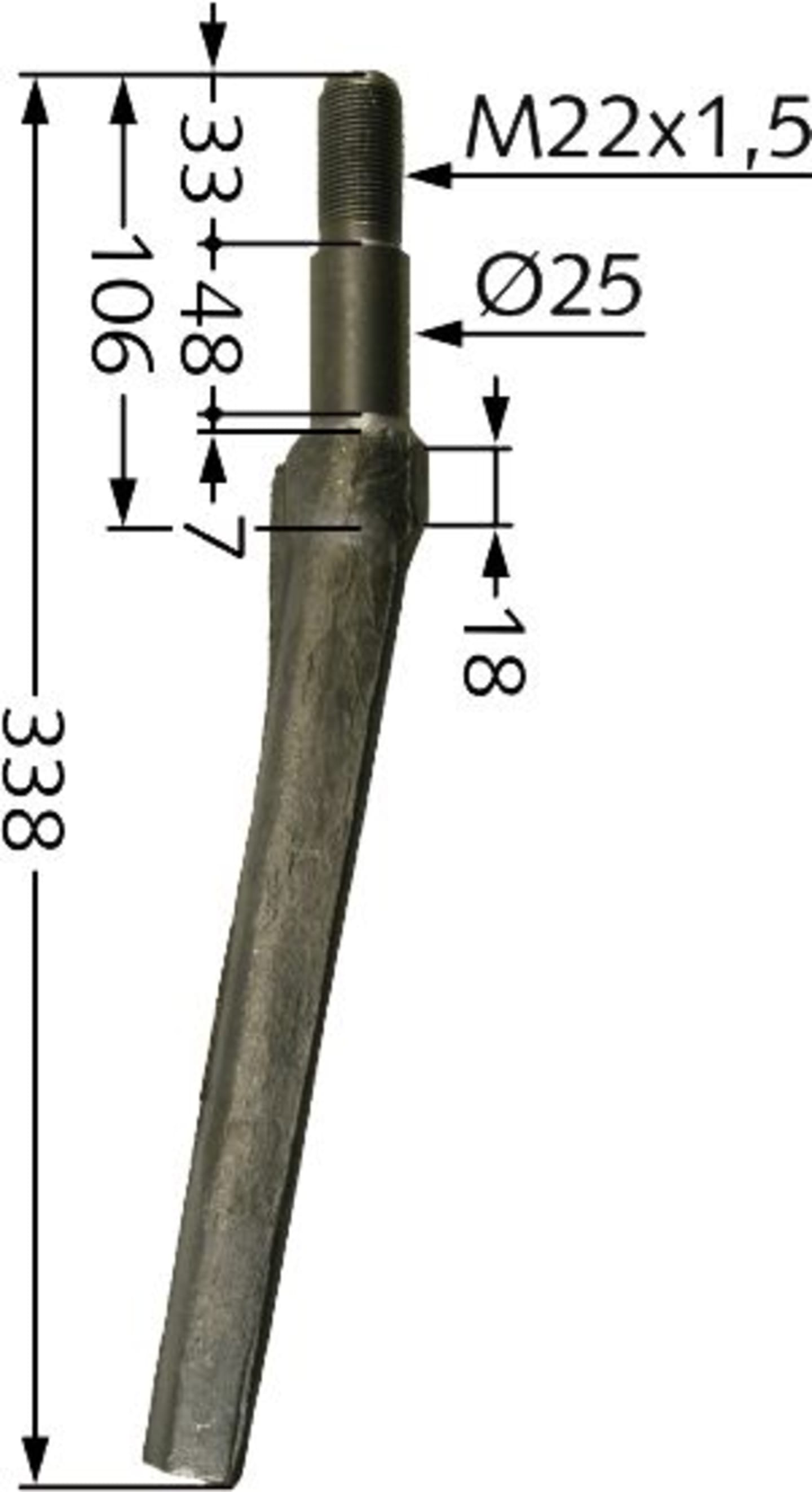 Industriehof® Kreiseleggenzinken links/rechts 338 x 35 mm; 25 mm, RH-31