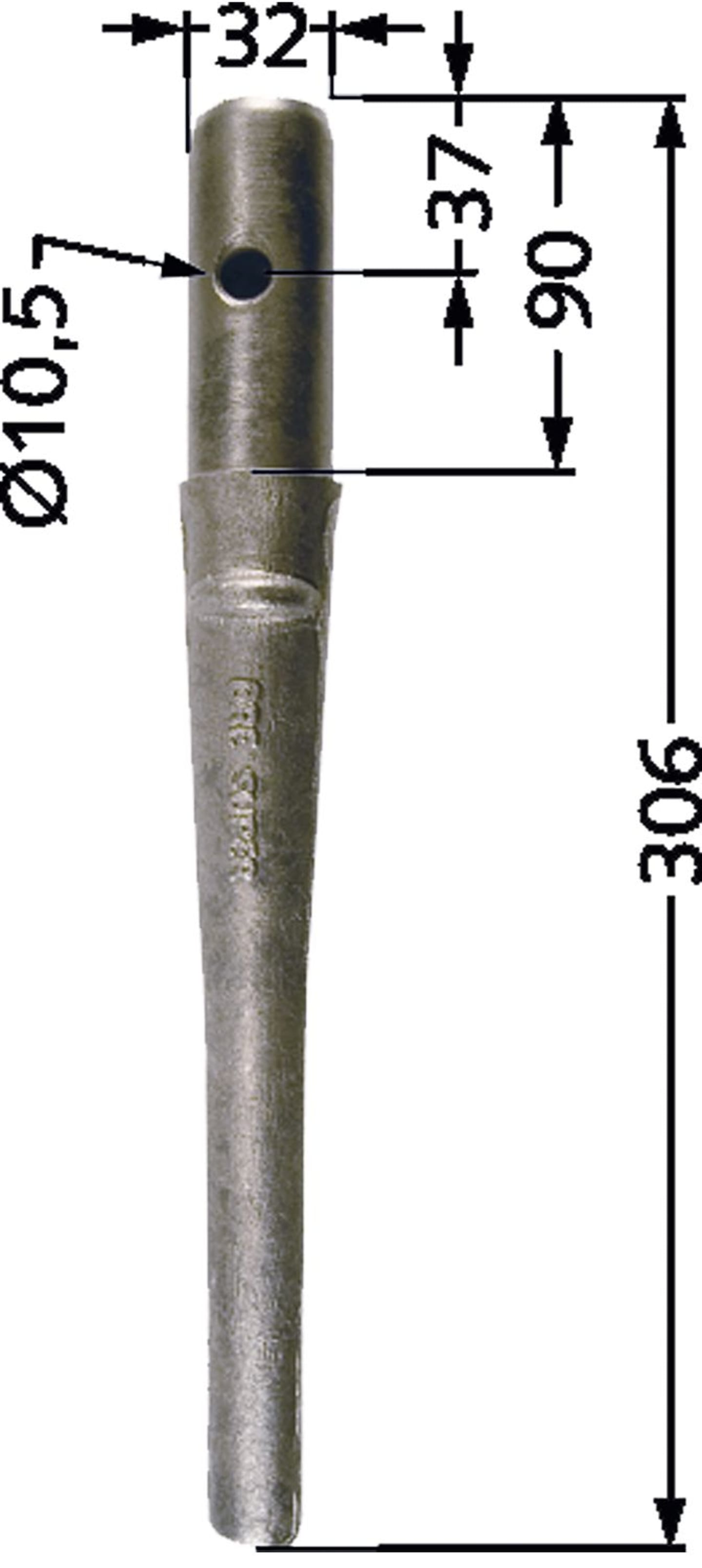 Industriehof® Kreiseleggenzinken links/rechts 306 mm für Kreiselegge Breviglieri, Schmotzer, RH-34