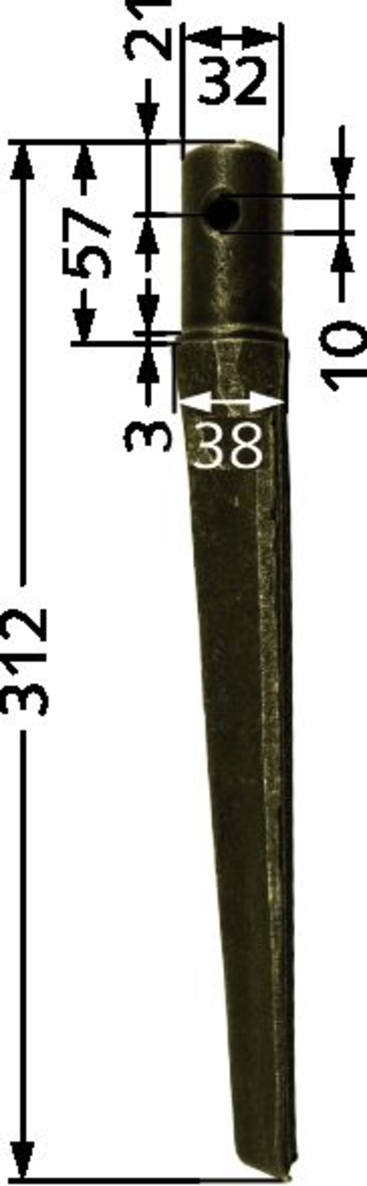 Industriehof® Kreiseleggenzinken links/rechts 38 x 312 x 38 mm für Kreiselegge Ceccato, RH-4
