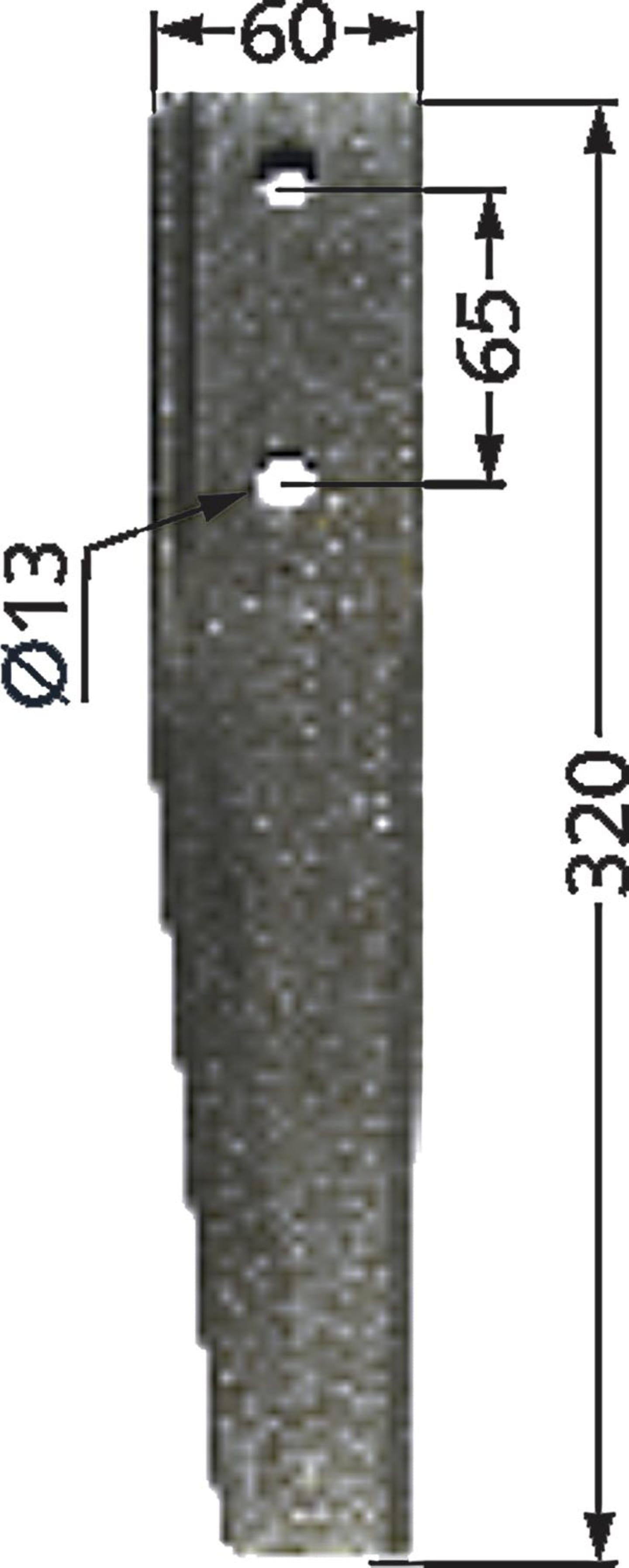 Industriehof® Kreiseleggenzinken 60 x 320 x 12 mm für Kreiselegge Breviglieri, Schmotzer
