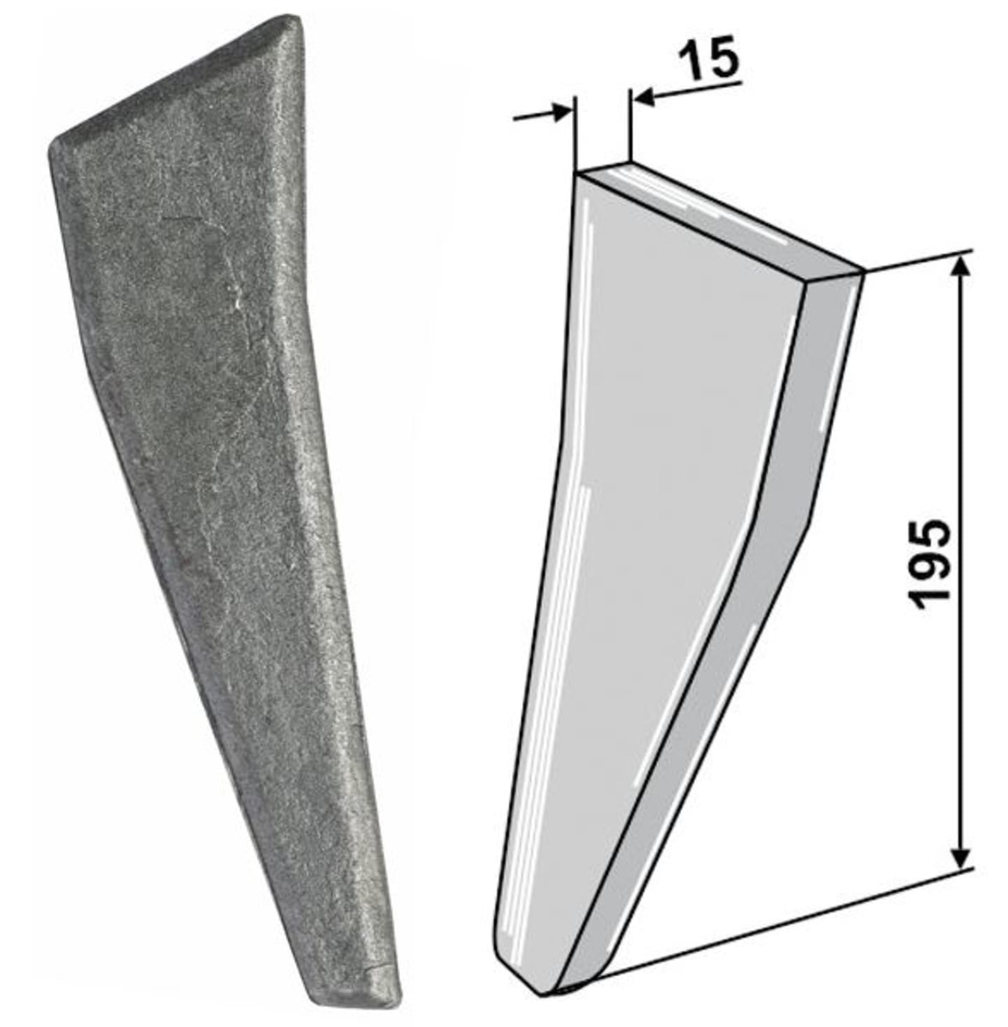 Industriehof® Aufschweißspitze links/rechts, für Amazone Kreiseleggenzinken RH-92 R/L, RH-92 A