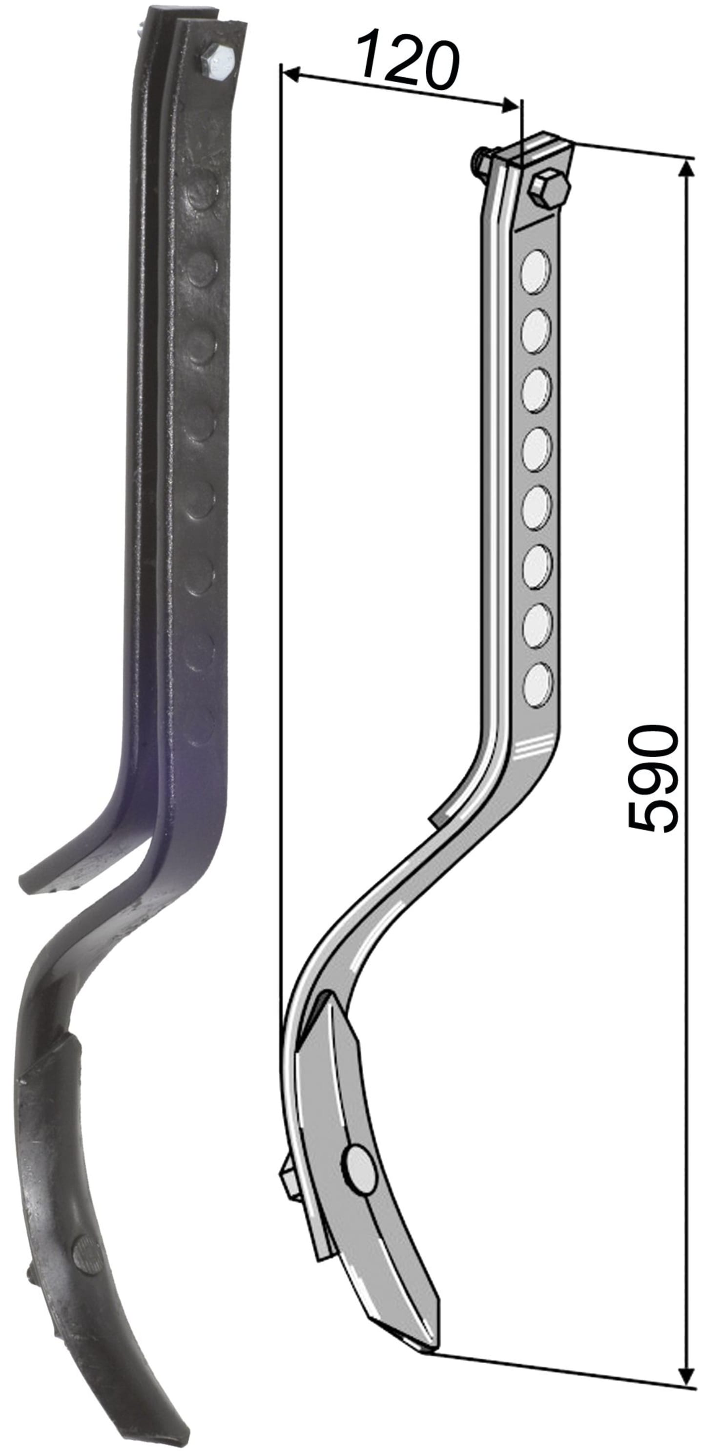 Industriehof® Spurlockerzinken 590 x 10 x 32 mm mit Schar, für universal, 10.5016