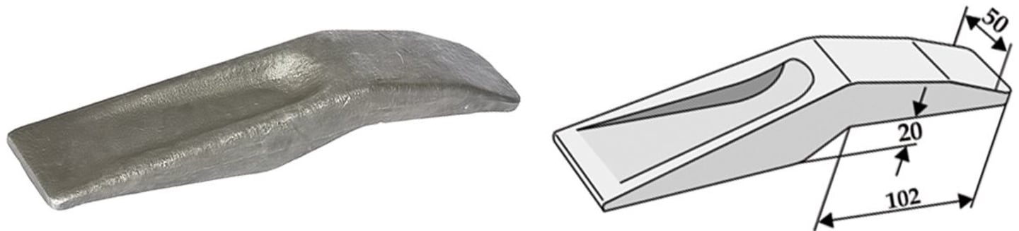 Industriehof® Baggerzahn, 260 x 52 mm, für Universal, zum Anschweißen, 18300-14