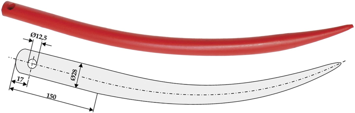 Industriehof® Frontladerzinken 600 mm, , spitz, gebogen, für Hydrac, Stoll, 18608