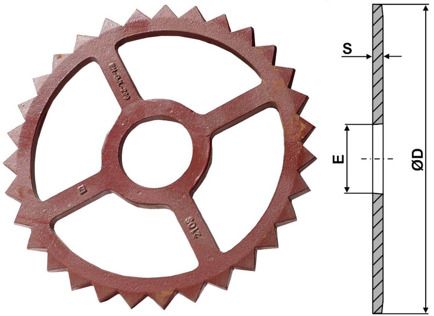 Industriehof® Sternring Ø 530 mm, 118 mm, 18,0 mm, Grauguss (GG20), für universal, 311-530
