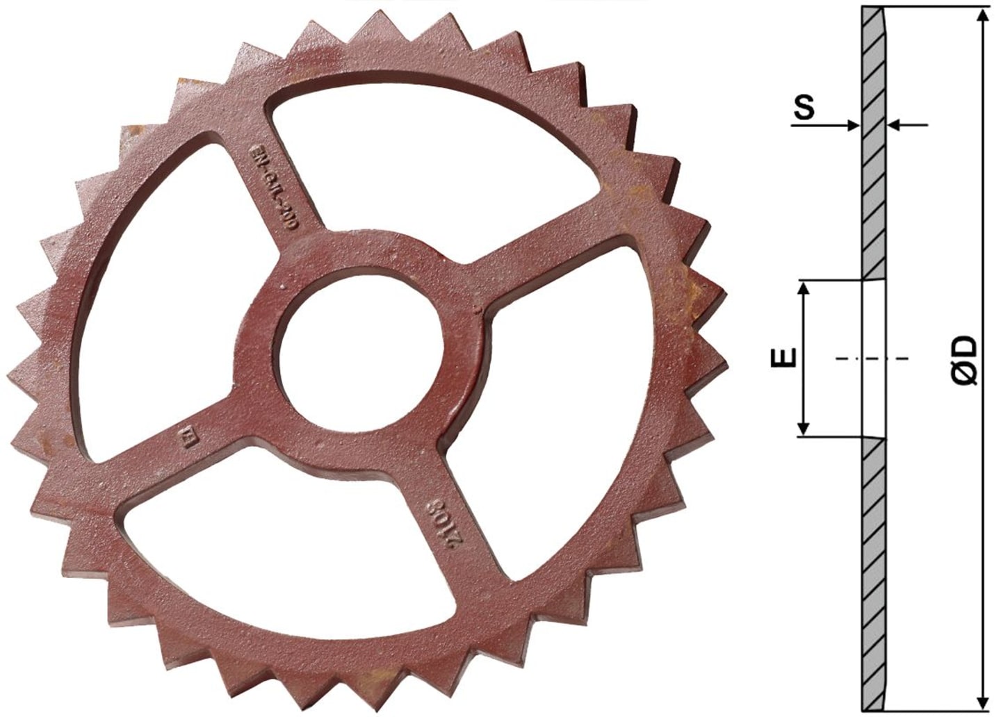 Industriehof® Sternring Ø 530 mm, 118 mm, 18,0 mm, Sphäroguss (GGG50), für universal, 311-531