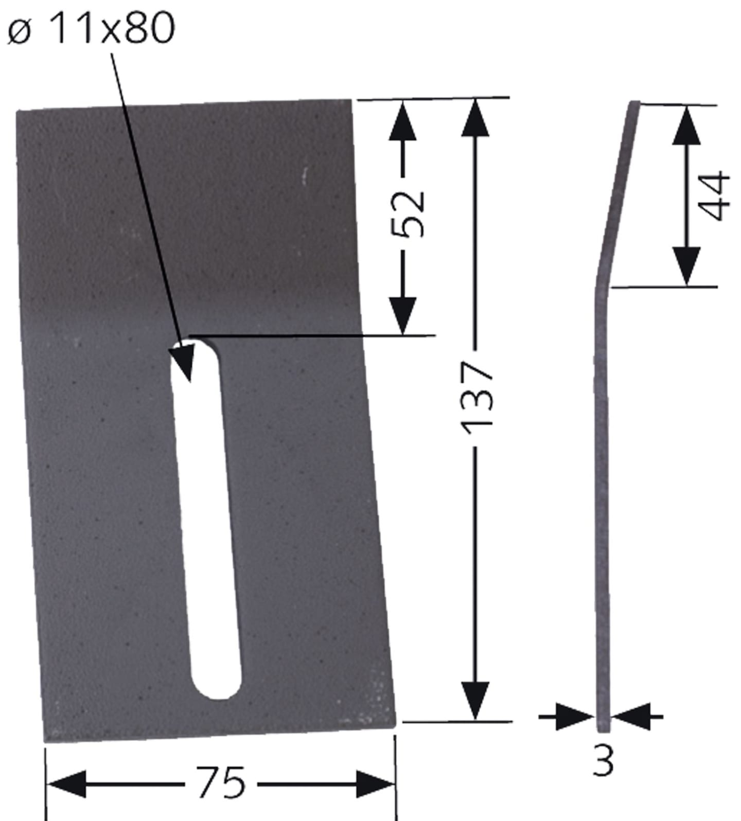 Industriehof® Abstreifer 137 x 75 x 3 mm, Bohrung 80 x 11 mm für Kuhn Packerwalzen, 51-K200
