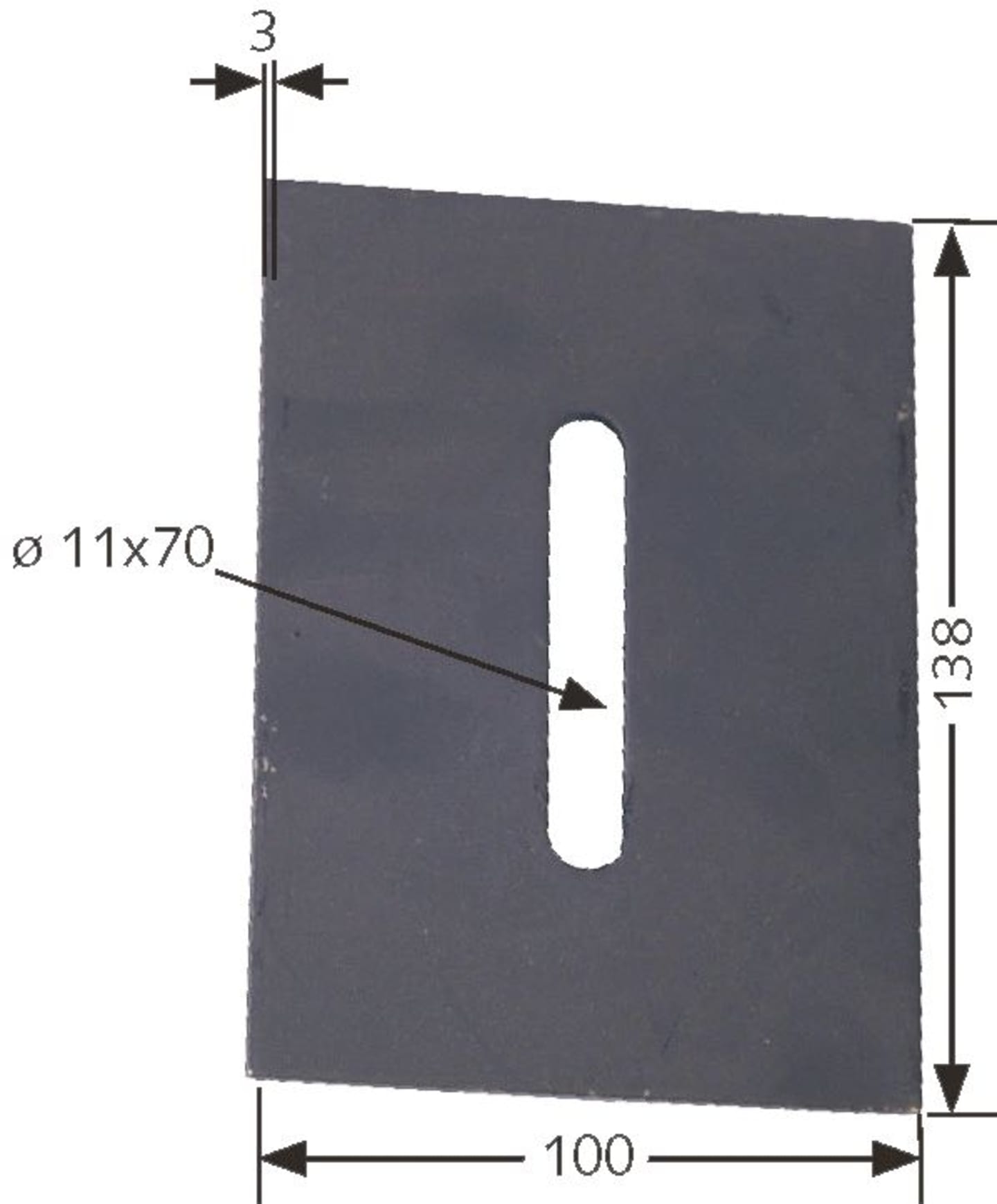 Industriehof® Abstreifer 138 x 100 x 3 mm, Bohrung 70 x 11 mm für Lely Packerwalzen, 51-L105