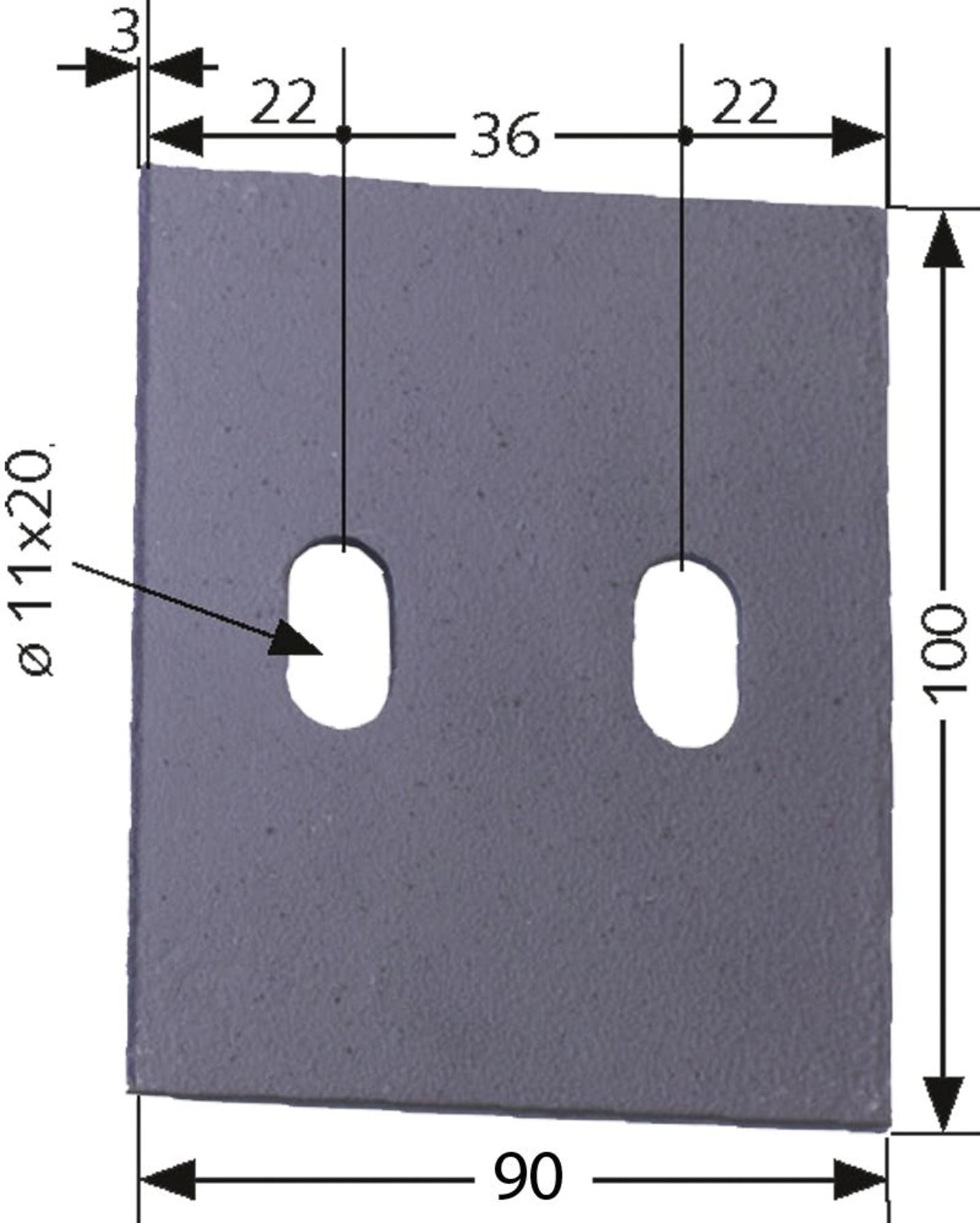 Industriehof® Abstreifer 100 x 90 x 3 mm, Bohrung 20 x 11 mm für Landsberg (Pöttinger), Sicma Packerwalzen, 51-S102