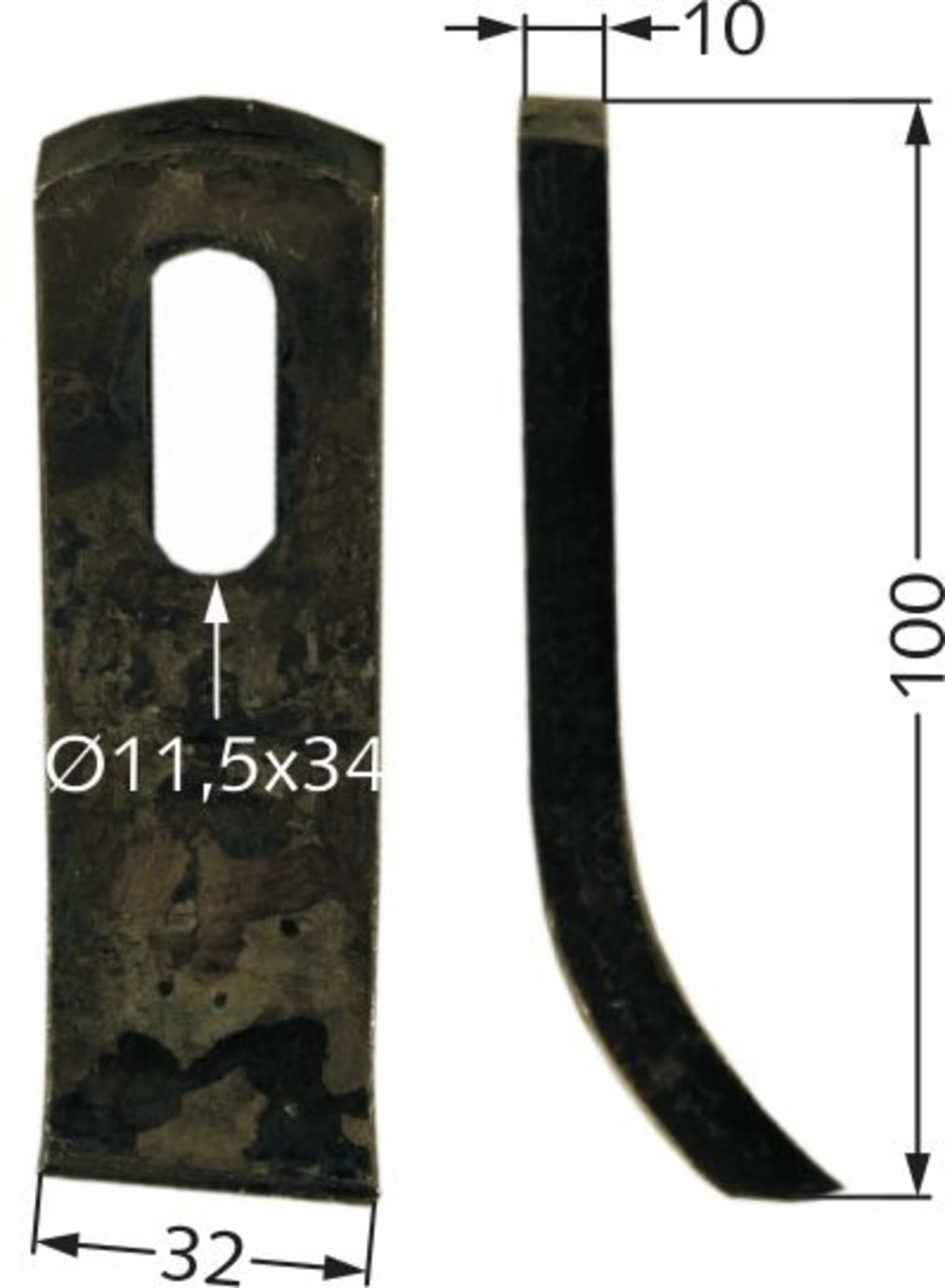 Industriehof® Schlegelmesser 100 x 32 x 10 mm, für Mulcher Doppstadt, Epoke, Rasant, Turner, 63-EPO-51