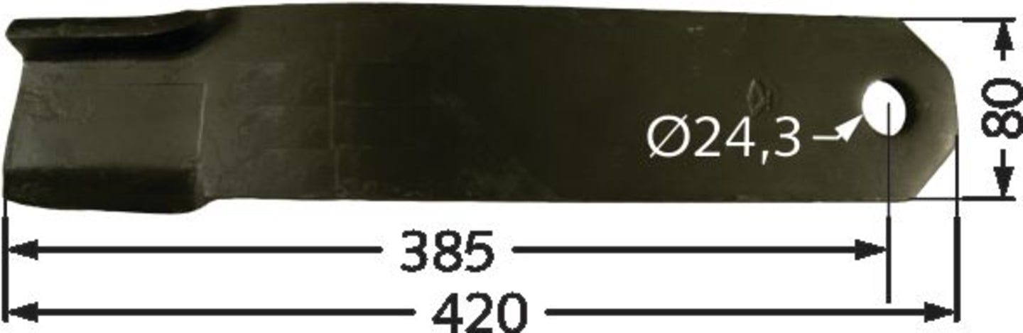 Industriehof® Schlegelmesser links/rechts 420 x 80 x 10 mm, für Rübenroder Humus HK 2000, HKP 3000, HKN 950