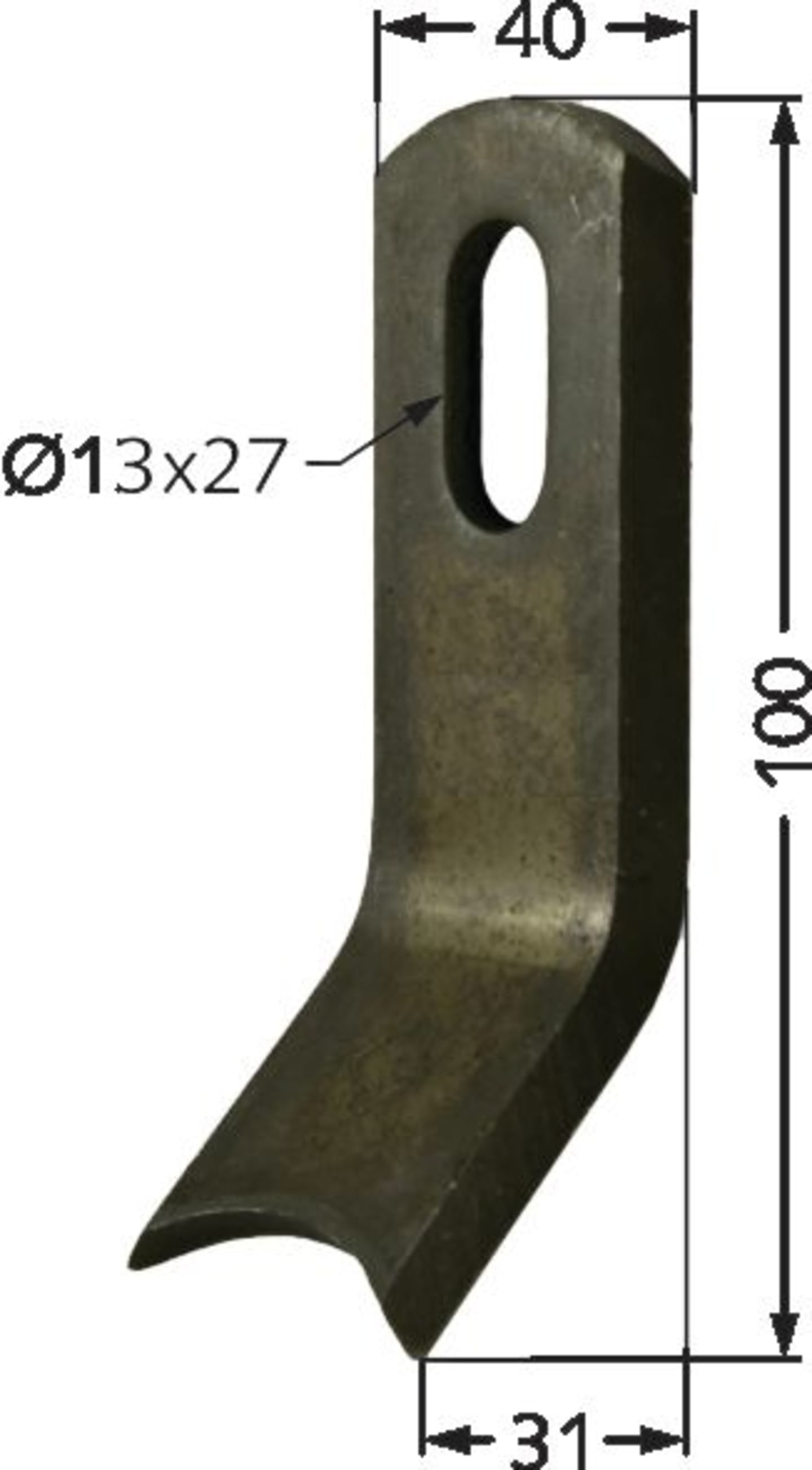 Industriehof® Schlegelmesser 100 x 40 x 5 mm, für Mulcher Mulag, Rasant, Votex, 63-MUL-53
