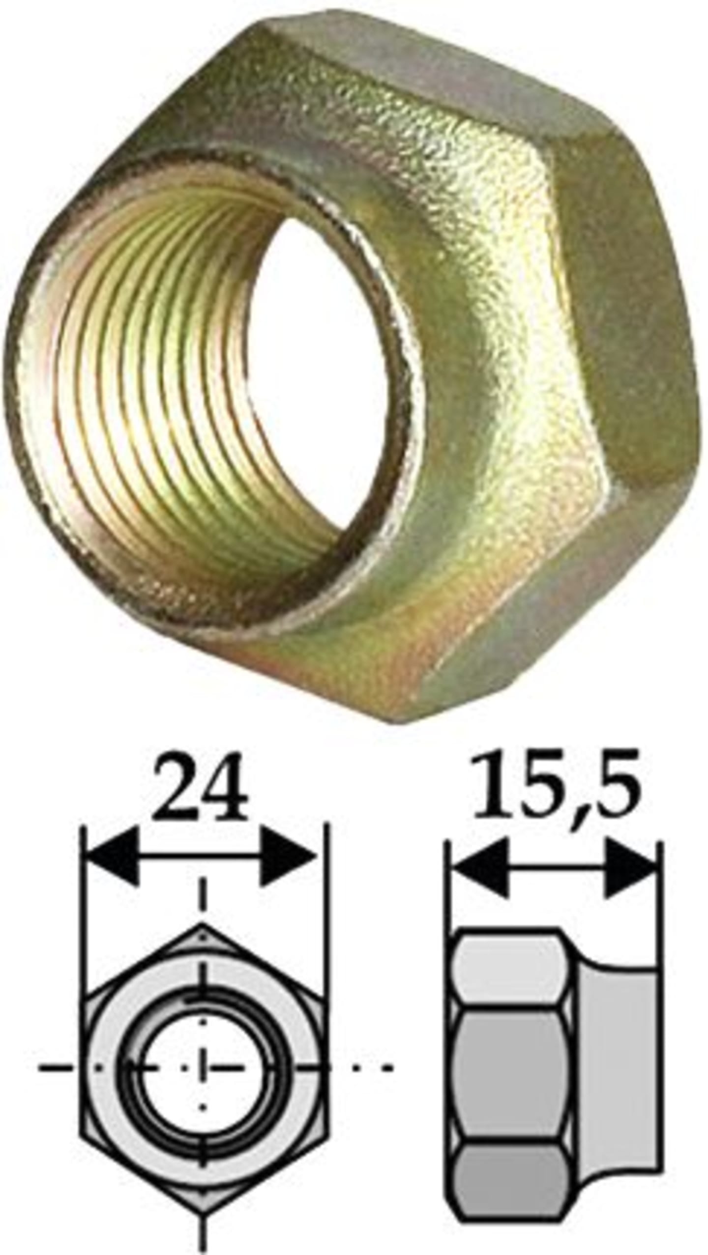 Industriehof® Sicherungsmutter M 16 x 1,5, 63-SEP-92