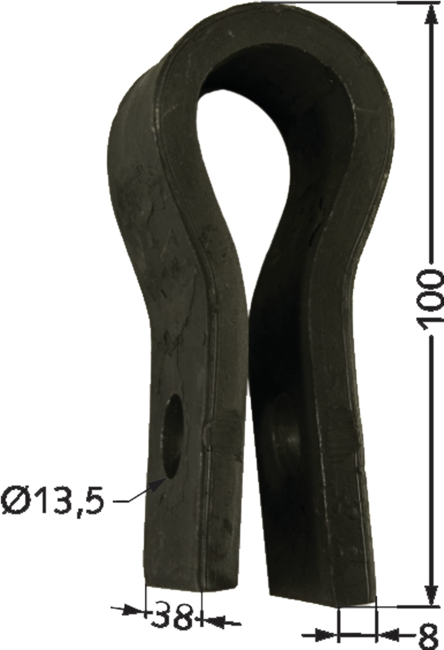 Industriehof® Halter 100 x 38 x 8 mm Bohrung 13,5 mm für Taarup, Tim Rübenroder Schlegel komplett Länge 210 mm (Best. Nr. 10075889), 63-TAA-04